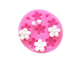Molde silicona 6 flores y 5 petalos